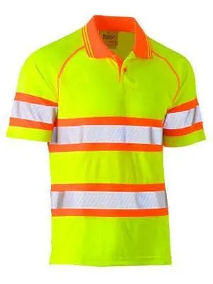 Bisley Workwear Taped Double Hi Vis Mesh Polo Short Sleeve BK1223T Metro Workwear.